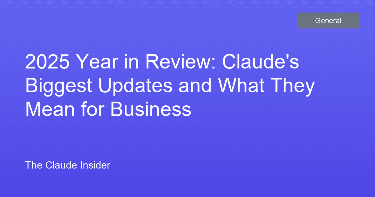 2025 Year in Review: Claude's Biggest Updates and What They Mean for Business