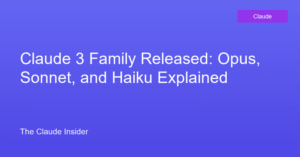 Claude 3 Family Released: Opus, Sonnet, and Haiku Explained