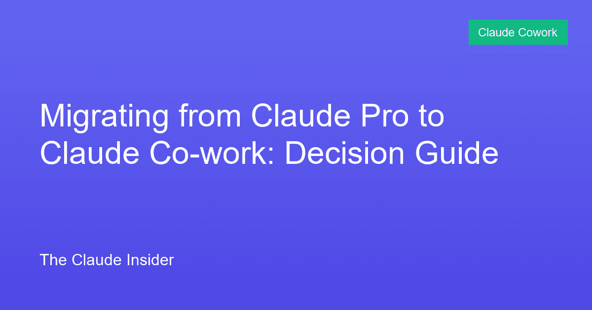 Migrating from Claude Pro to Claude Co-work: Decision Guide