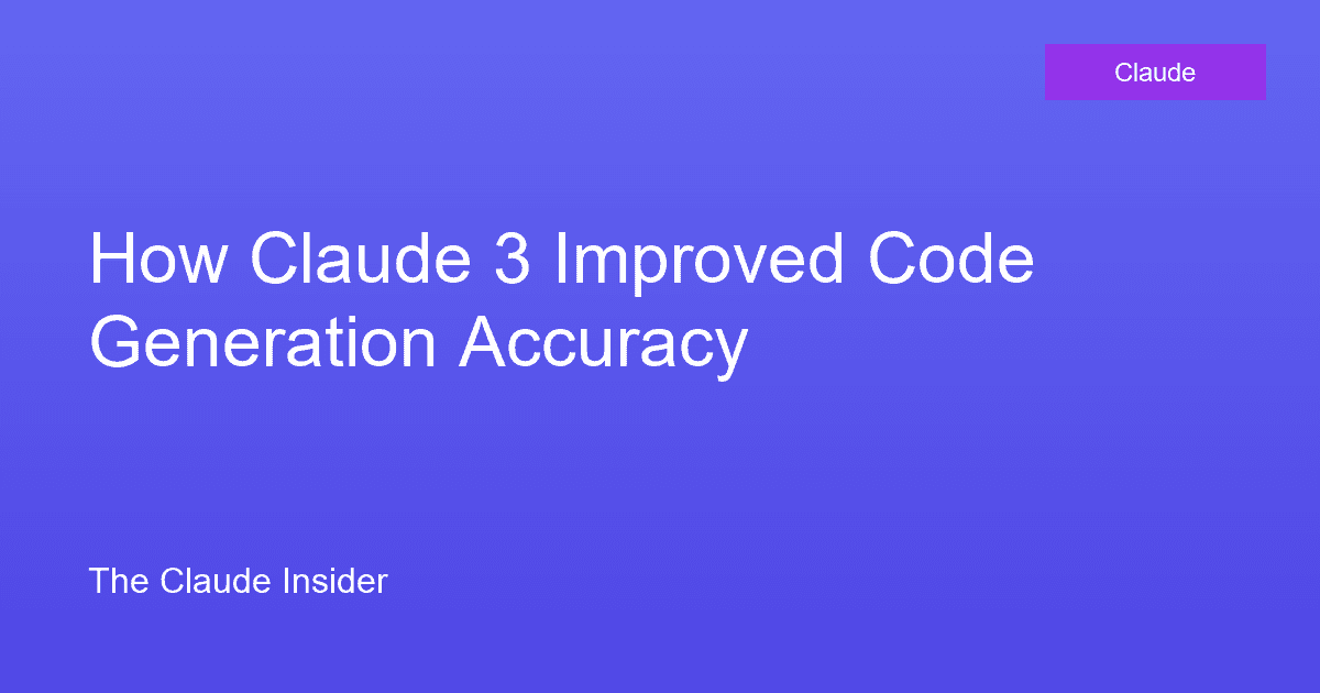 How Claude 3 Improved Code Generation Accuracy