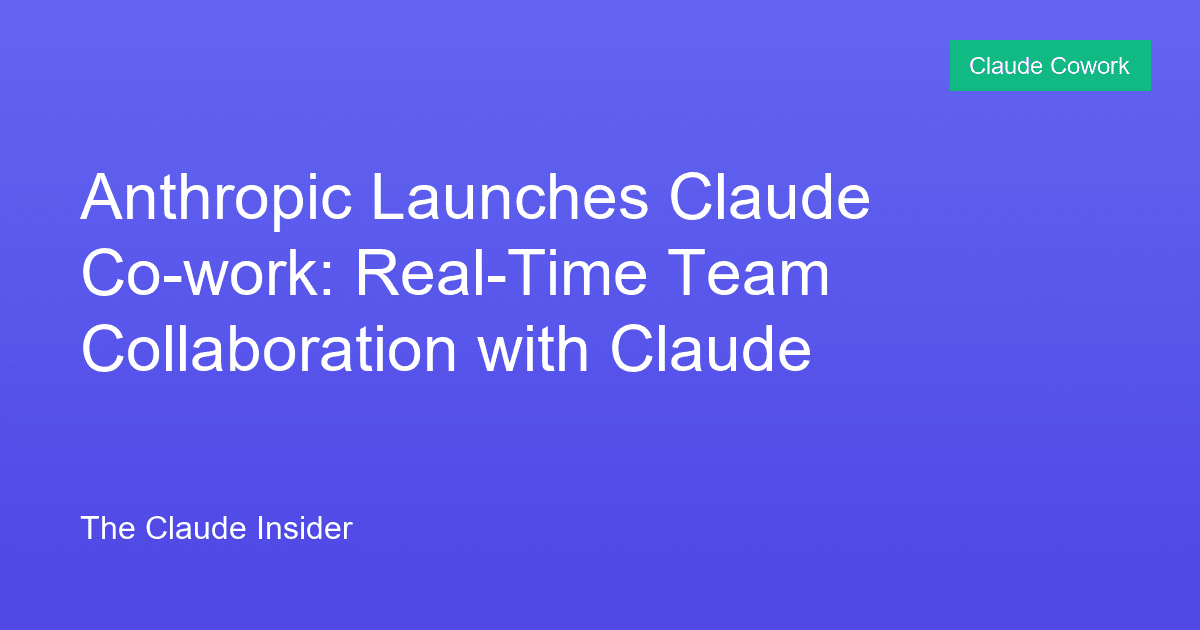 Anthropic Launches Claude Co-work: Real-Time Team Collaboration with Claude